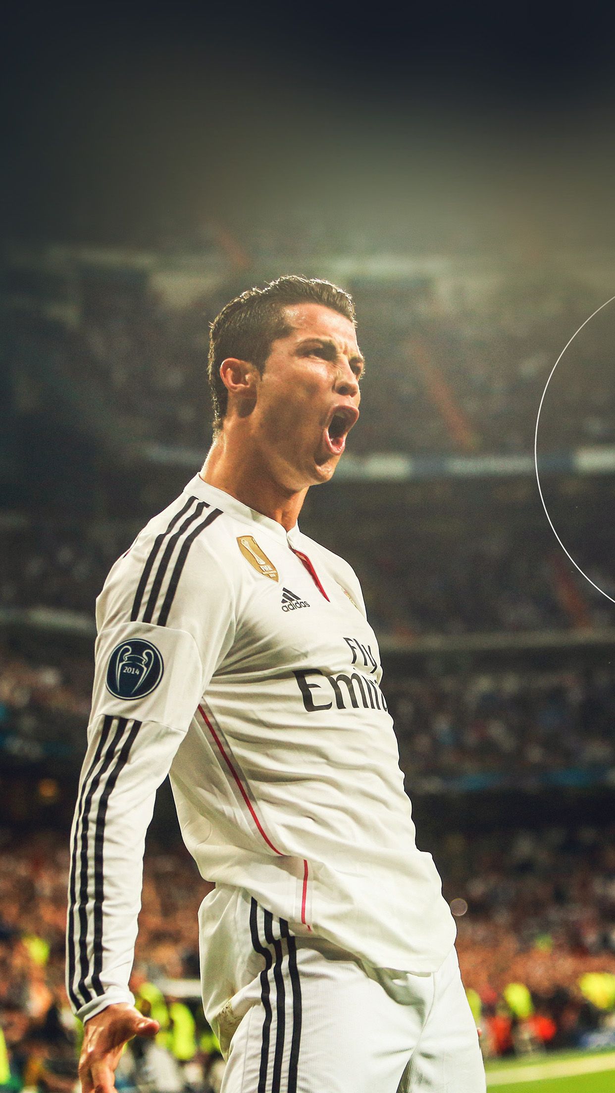 Cristiano Ronaldo, Real Madrid, Jubel, Weißes Trikot, Hochformat, Full HD, Handy-Hintergrundbild