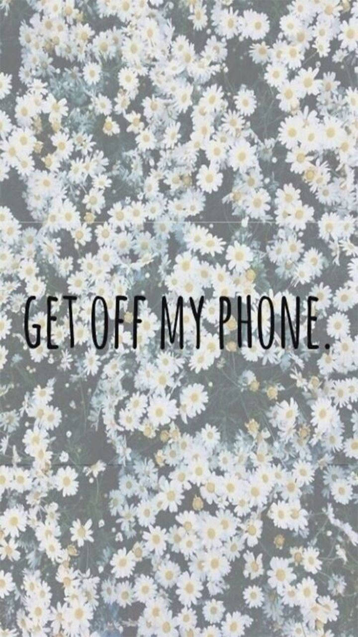 Get off my phone, Blumen, Sperrbildschirm, Grau, HD, Handy-Hintergrund im Hochformat
