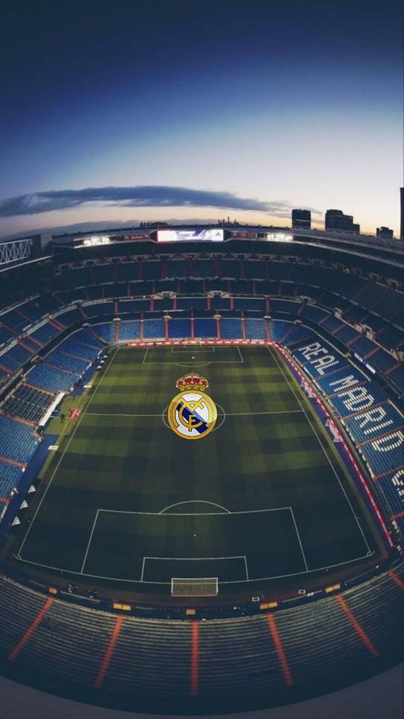 Estadio Santiago Bernabéu, Real Madrid, Mittelkreis, Wappen, Hochformat, HD, Handy-Hintergrund