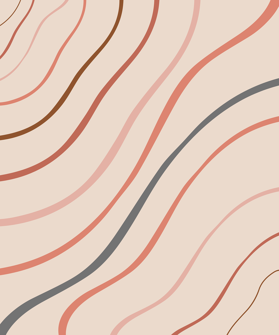 Wellenlinien, Erdtöne, Beige, Boho, Abstrakt, HD, iPad-Hintergrundbild