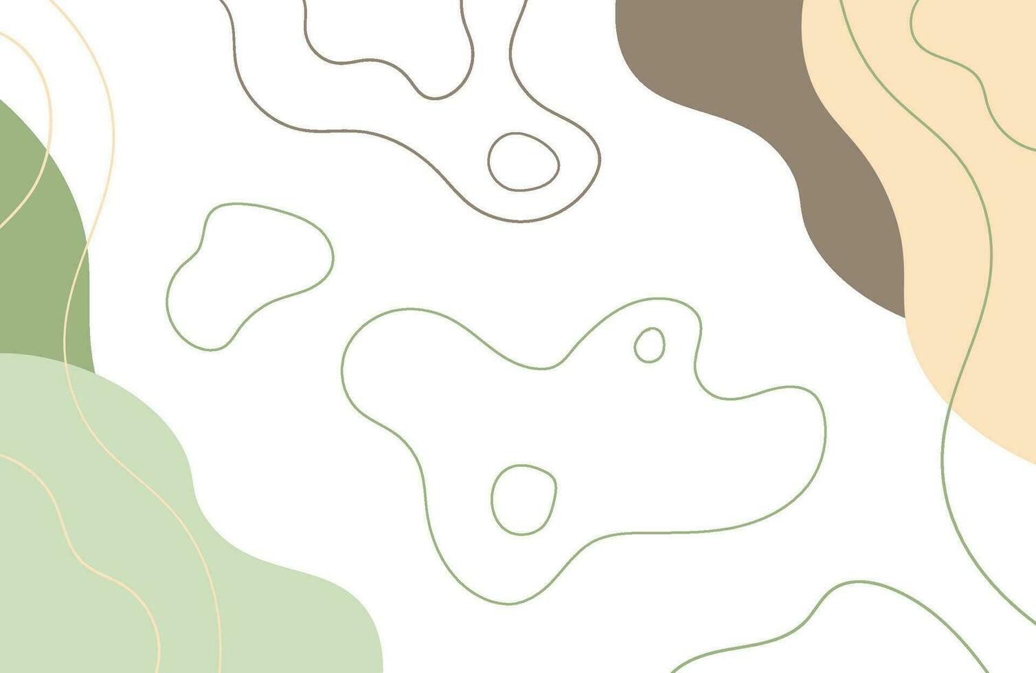 Organische Formen, Linienkunst, Salbeigrün, Abstrakt, Erdtöne, HD, Windows-Hintergrundbild