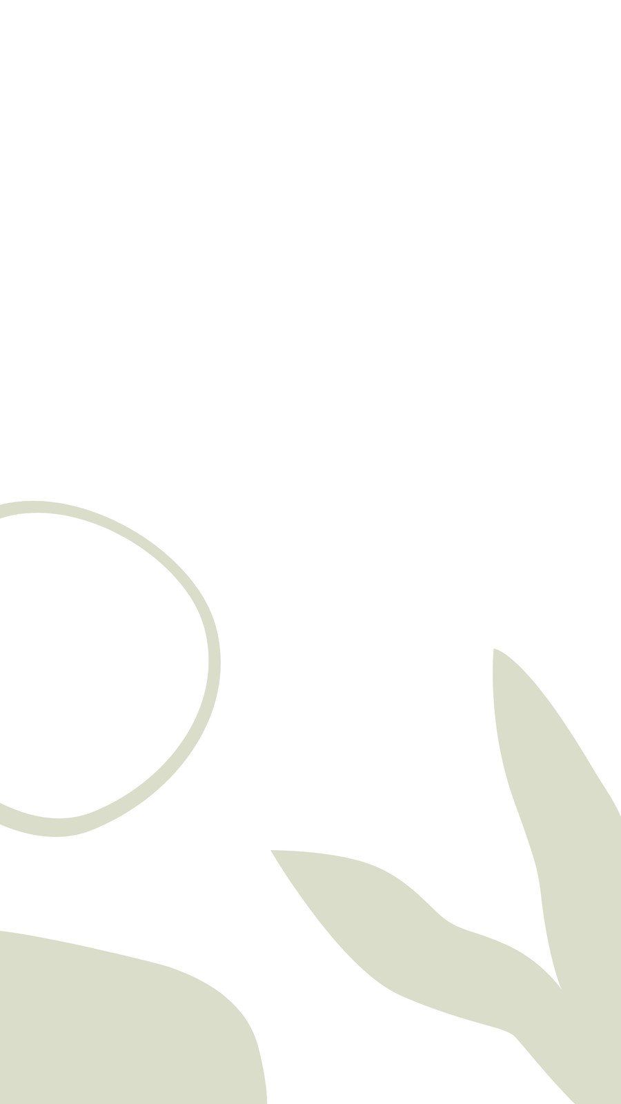 Minimalistisch, Blätter, Kreis, Weiß, Salbeigrün, Hochformat, Hintergrundbild fürs Smartphone