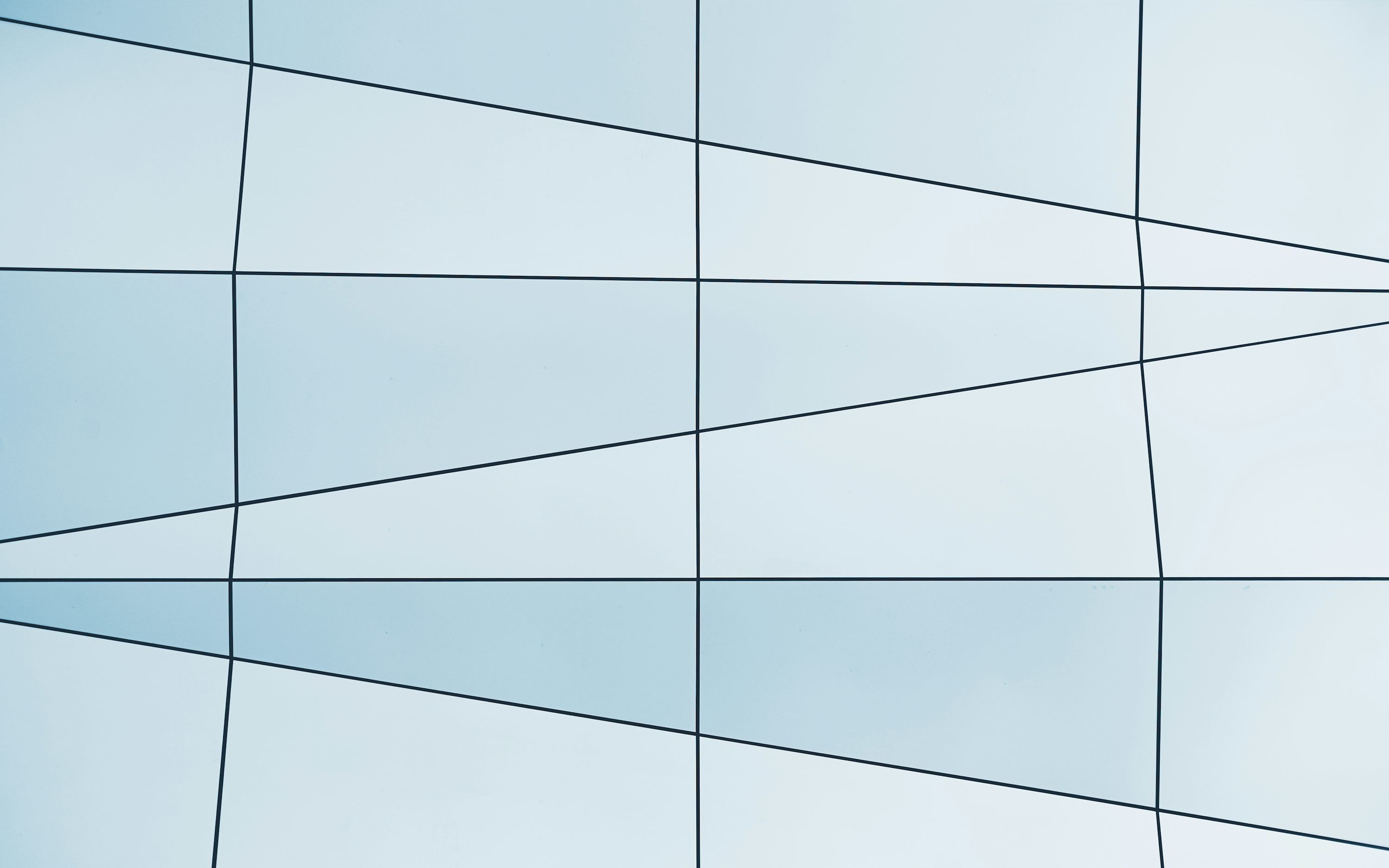 Architektur, Glasfassade, Linien, Himmelblau, Perspektive, 2K-Hintergrundbild für PC