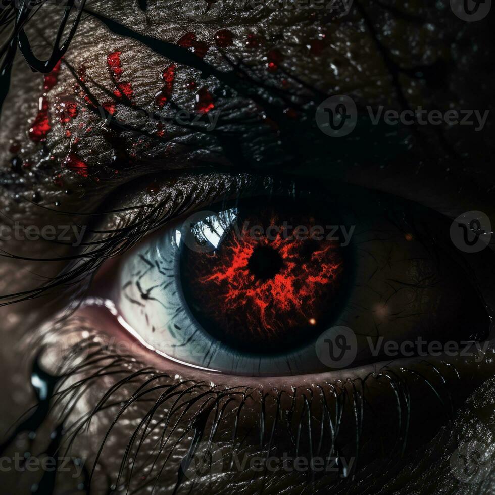 Auge, Rote Iris, Wimpern, Makro, Dunkel, Hintergrundbild für iPad und Tablet