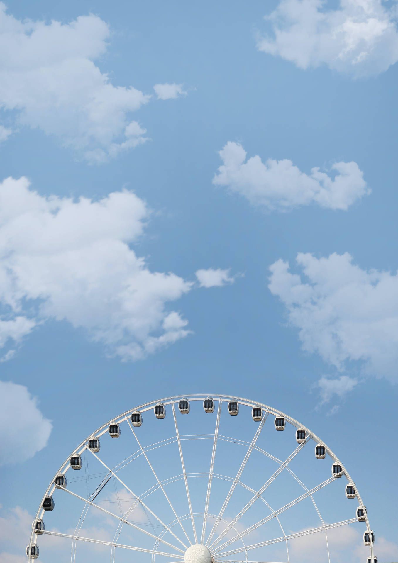 Riesenrad, Wolken, Blauer Himmel, Sommer, Hochformat, Full HD, Hintergrundbild fürs Tablet