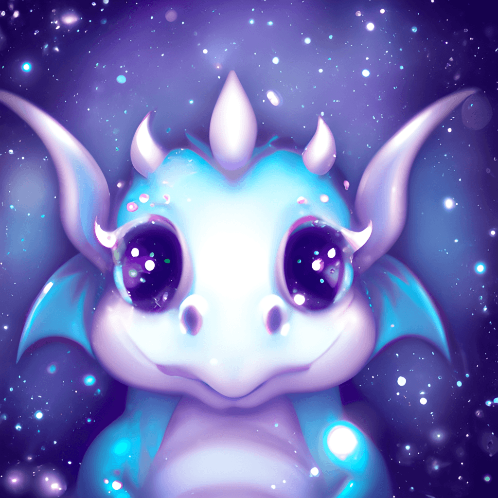 Babydrache, Niedlich, Große Augen, Sterne, Lila, Hintergrundbild für iPad und Tablet