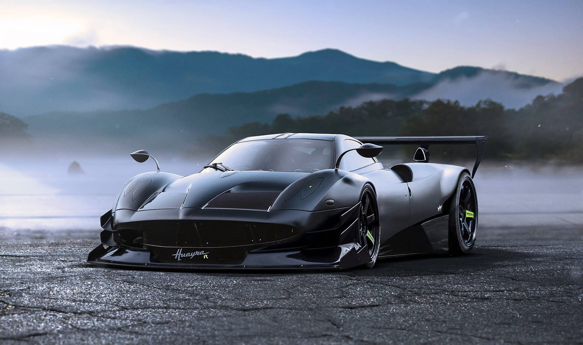 Pagani Huayra R, Pagani, Rennwagen, Nebel, See, Full HD, Desktop-Hintergrund für Windows