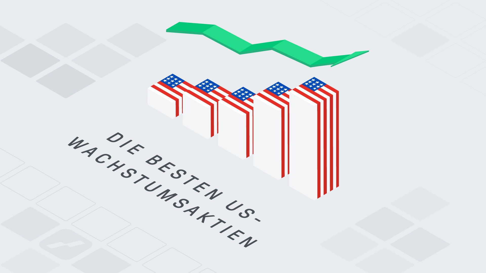 Die besten US-Wachstumsaktien, USA-Flagge, Balkendiagramm, Wachstum, Grafik, Full-HD-Hintergrund