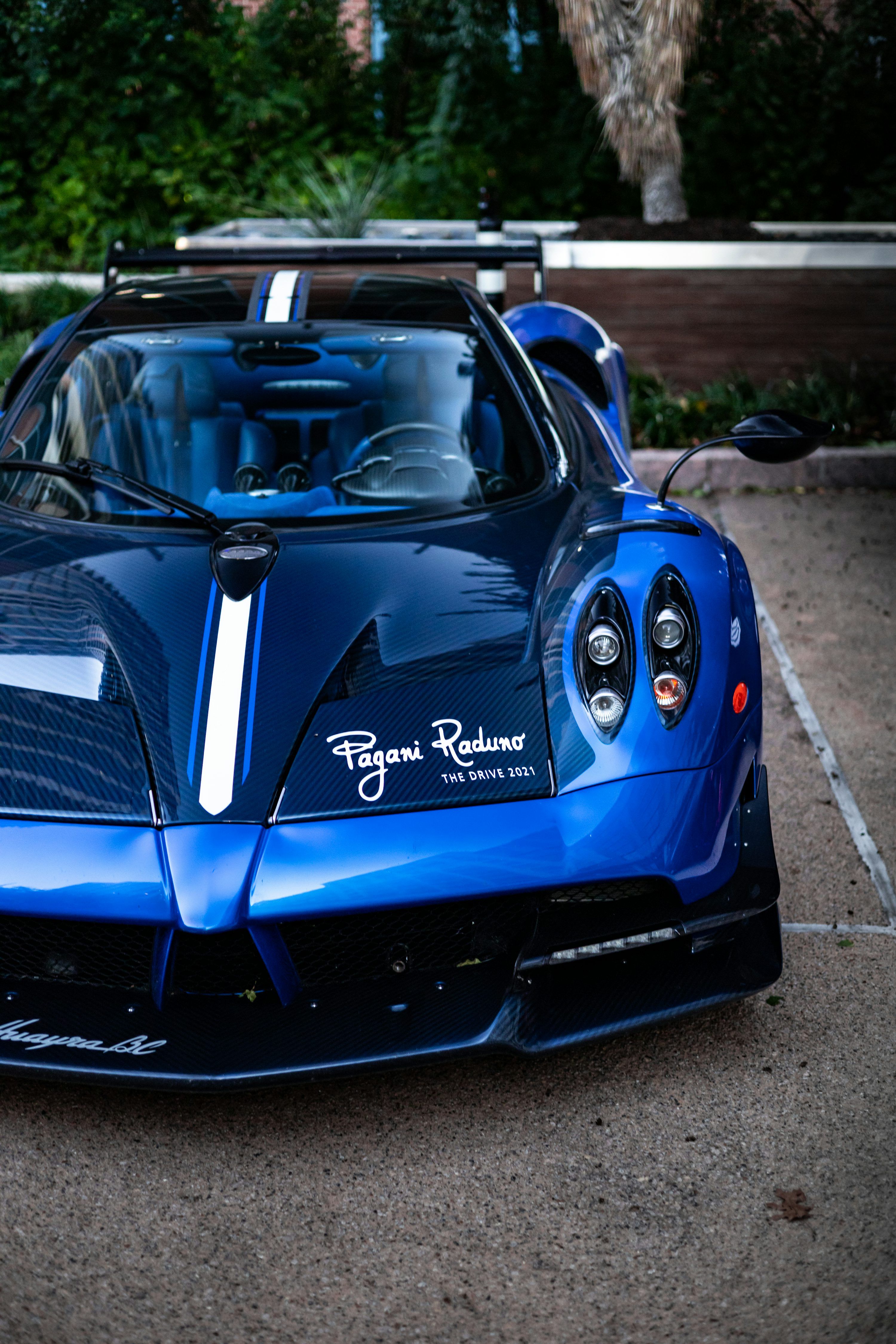 Pagani Huayra Roadster, Pagani, Blau, Carbon, Frontansicht, QHD+, Handy-Hintergrund