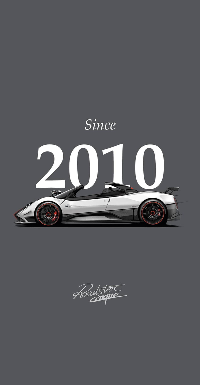 Pagani, Since 2010, Minimalistisch, Grauer Hintergrund, Typografie, Sperrbildschirm fürs iPhone
