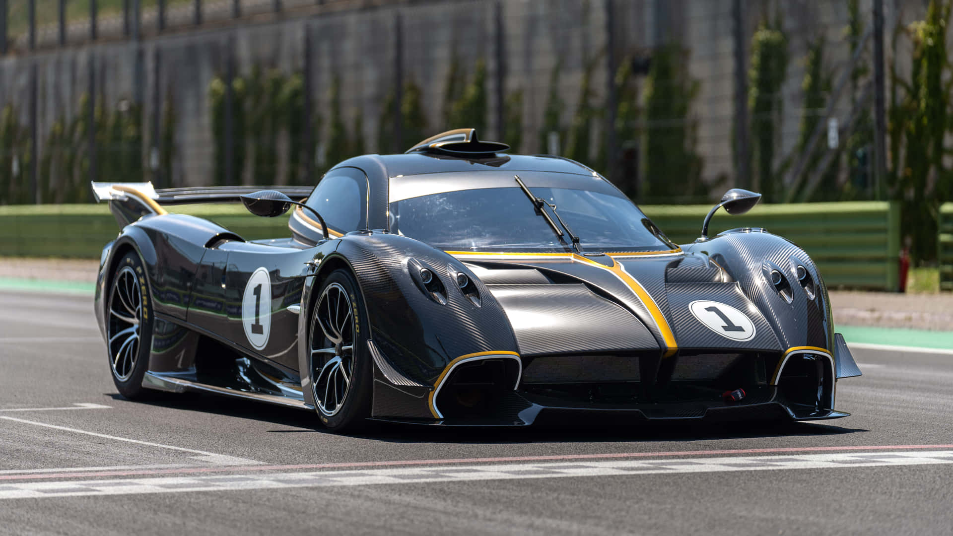 Pagani Huayra R, Pagani, Rennwagen, Startnummer, Gold-Akzente, Full-HD-Hintergrundbild für PC