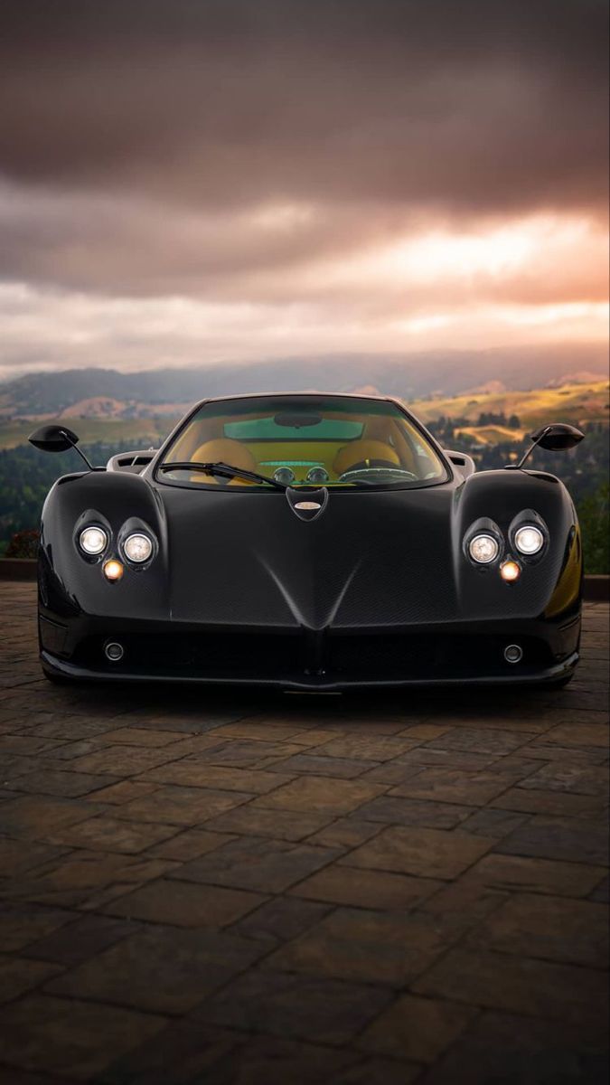 Pagani Zonda, Pagani, Frontansicht, Sonnenuntergang, Carbon, Android-Hintergrundbild
