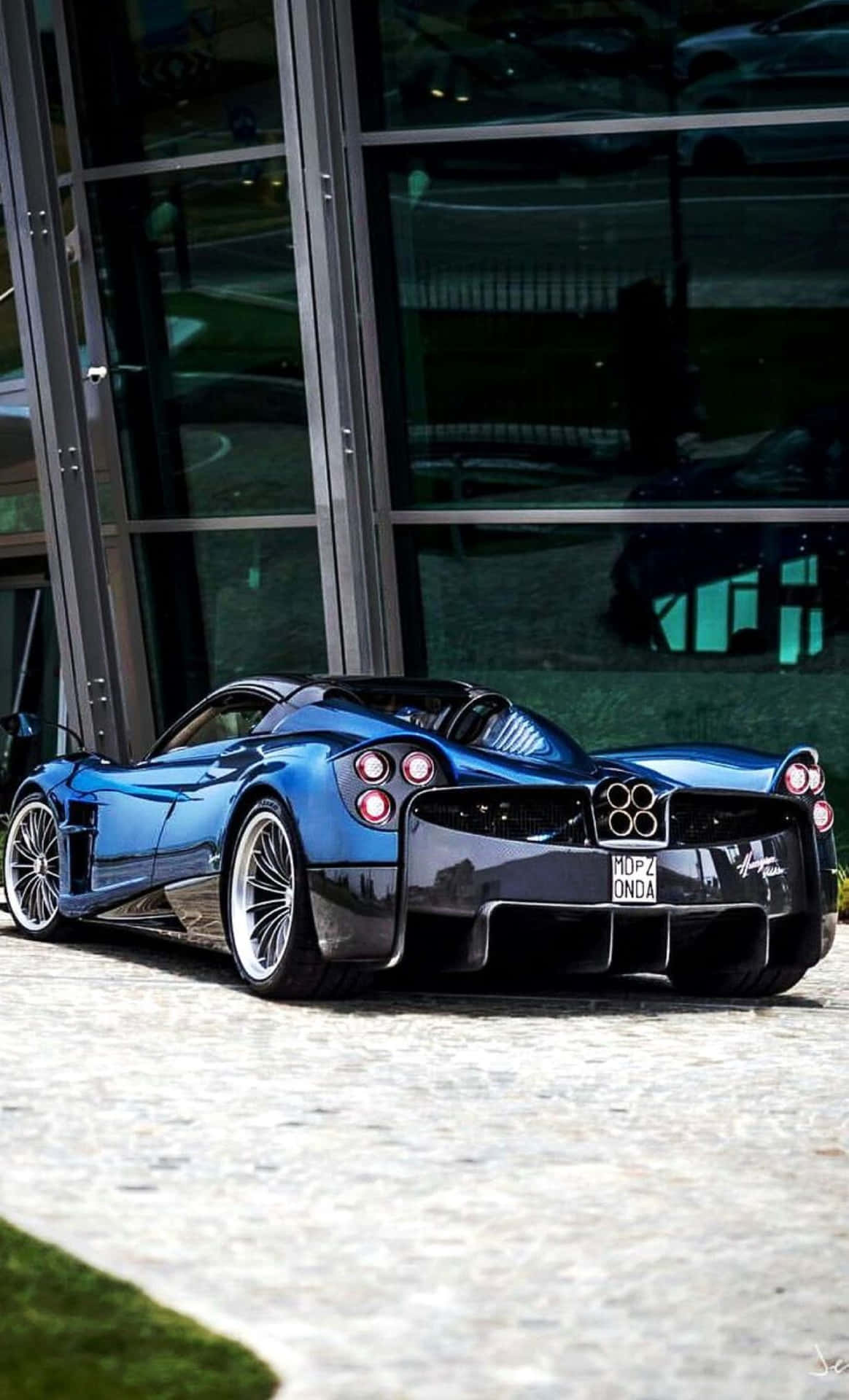 Pagani Huayra, Pagani, Blau, Glasfassade, Supersportwagen, Full HD, Handy-Hintergrund