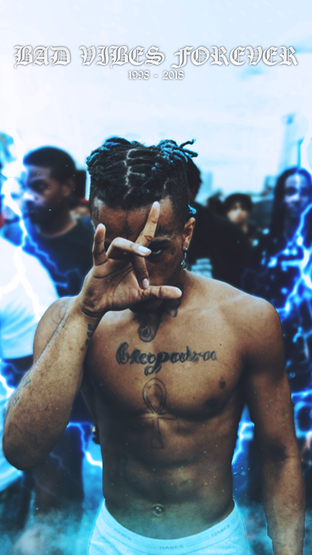 XXXTentacion, Bad Vibes Forever, Oberkörperfrei, Tattoos, Konzert, 1080x1920, Handy-Hintergrund