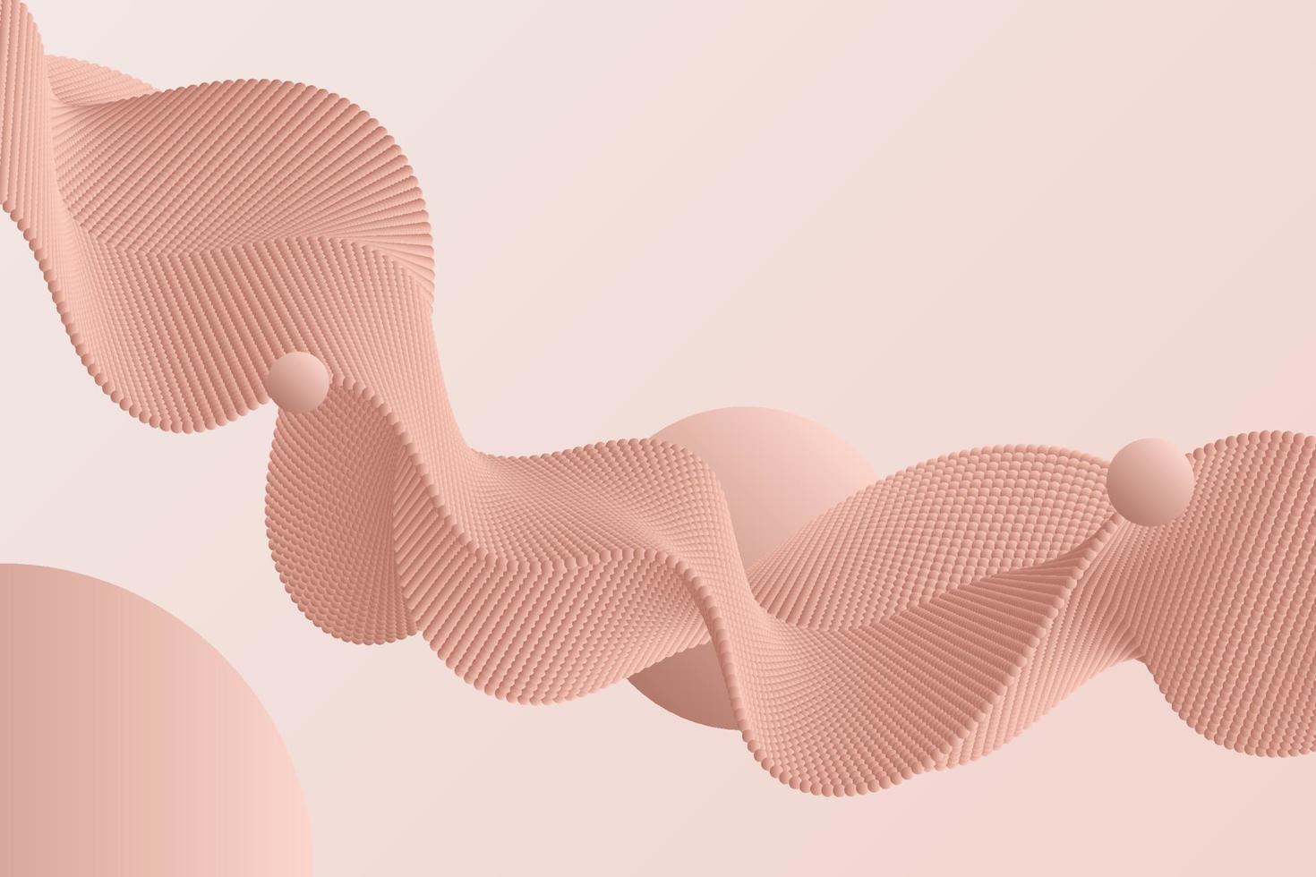 Abstrakte Welle, Pfirsichfarben, 3D-Form, Minimalistisch, Pastell, HD, PC-Hintergrundbild
