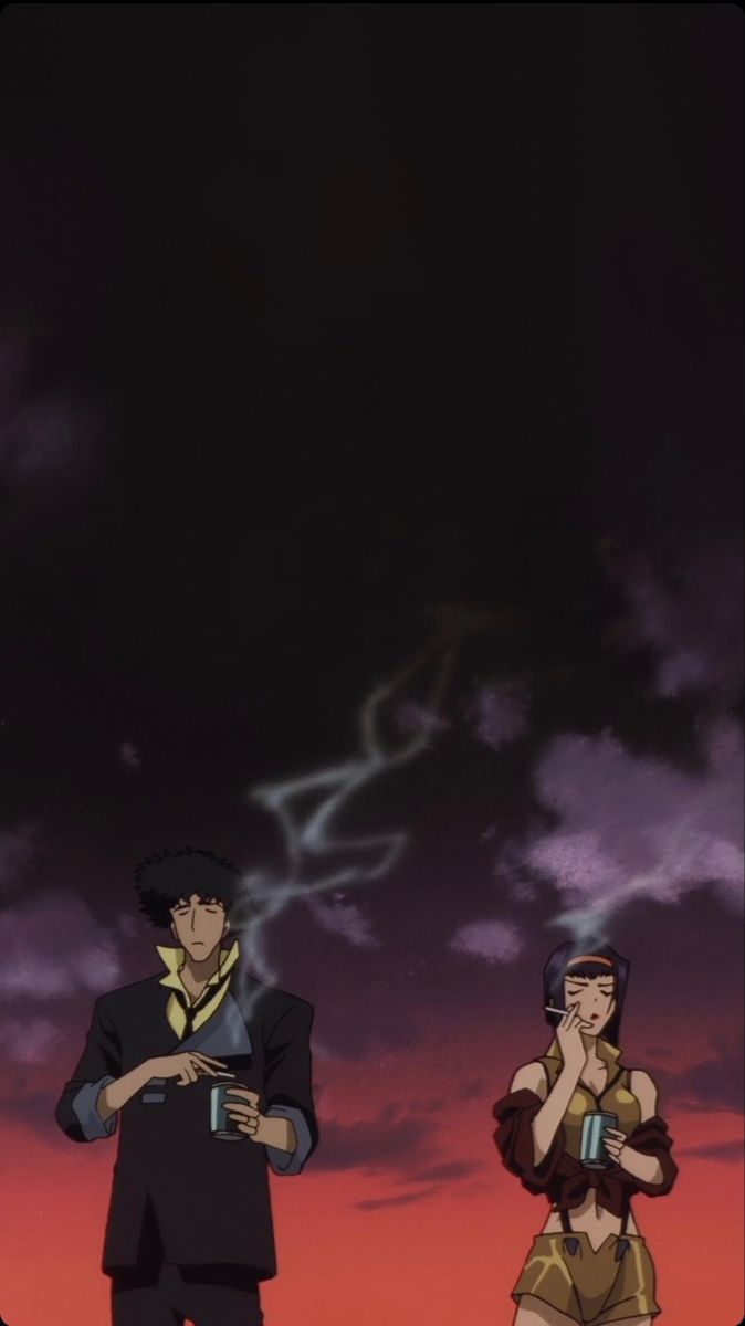 Spike Spiegel, Cowboy Bebop, Rauch, Zigarette, Dunkel, Anime, Sperrbildschirm fürs iPhone