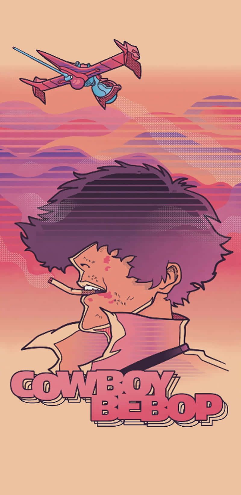 Spike Spiegel, Cowboy Bebop, Swordfish II, Raumschiff, Pastell, Logo, HD, iPhone-Hintergrundbild