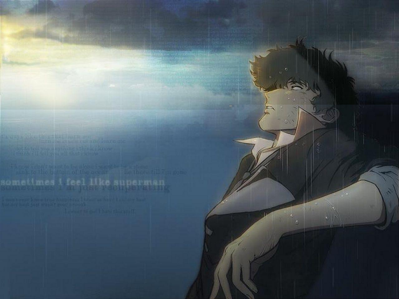 Spike Spiegel, Zitat, Wolken, Melancholisch, Anime, HD, Hintergrundbild fürs Tablet