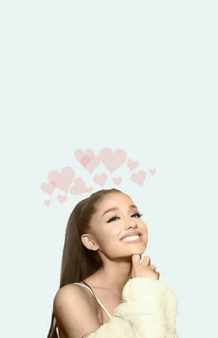 Ariana Grande, Herzen, Lächeln, Hellblau, Pastell, HD, Sperrbildschirm fürs iPhone