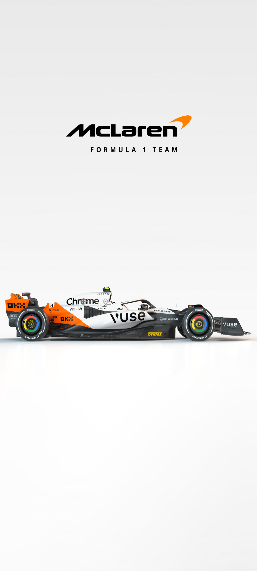 McLaren Formula 1 Team, Formel-1-Wagen, Logo, Weißer Hintergrund, Minimalistisch, Sperrbildschirm
