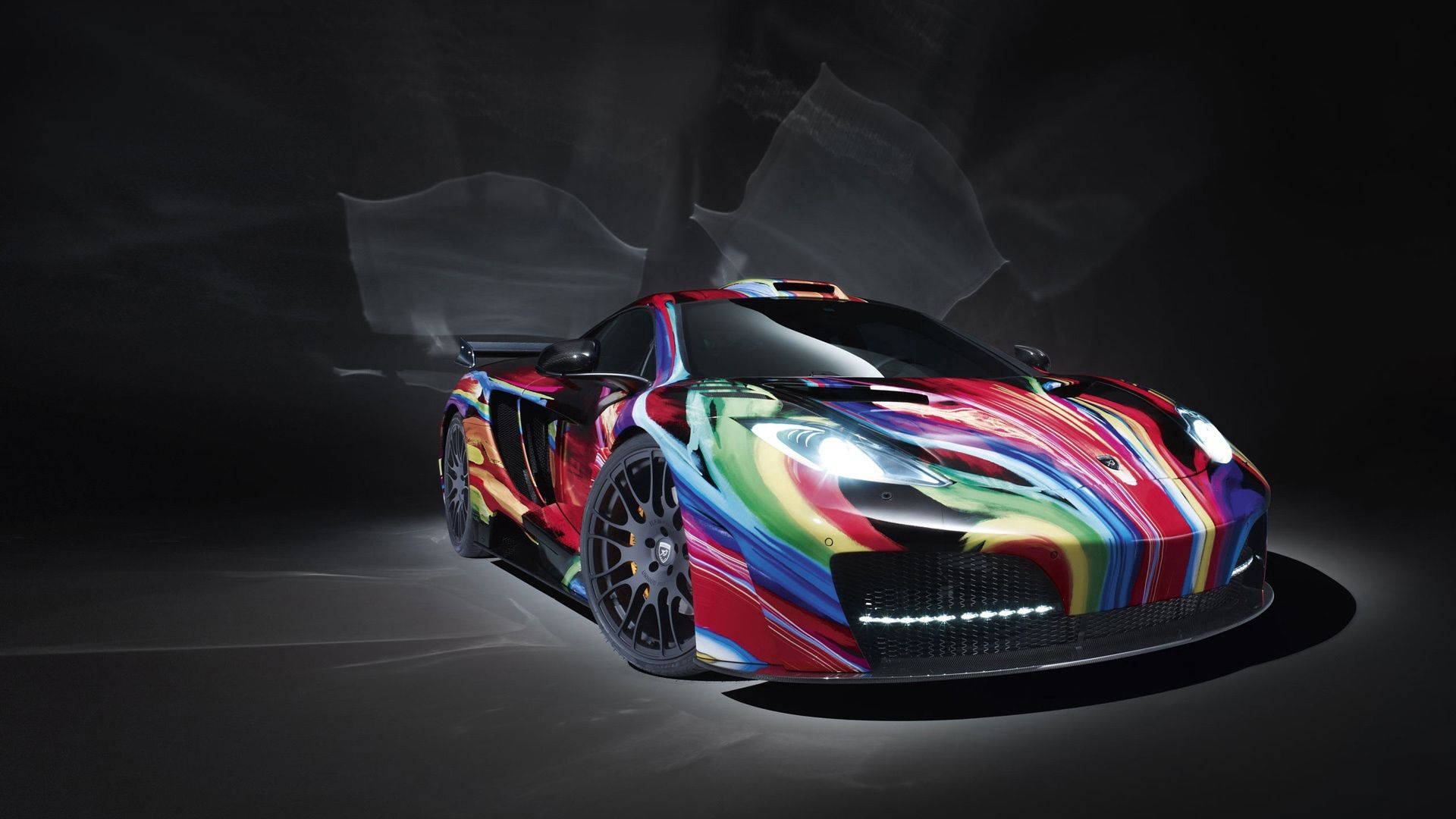 McLaren, Bunte Lackierung, Art Car, Dunkler Hintergrund, Full HD Wallpaper