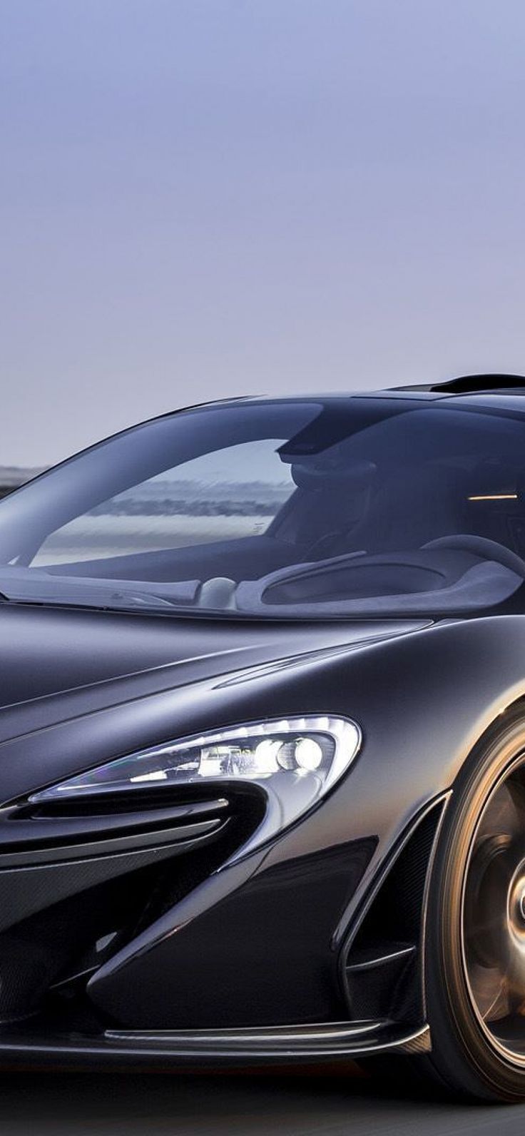 McLaren, Schwarzer Supersportwagen, Seitenansicht, Himmel, HD, iPhone-Hintergrundbild