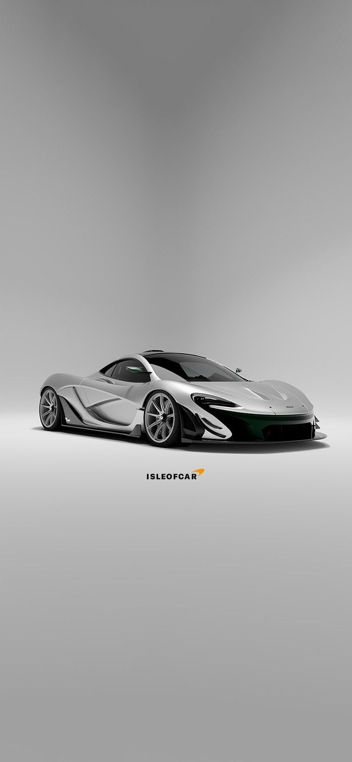 McLaren P1, Silber, Grauer Hintergrund, Minimalistisch, Wallpaper