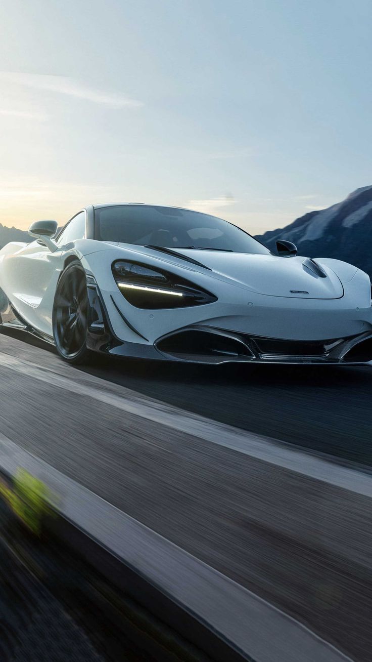 McLaren 720S, Weißer Sportwagen, Straße, Bewegungsunschärfe, HD, Handy-Hintergrund