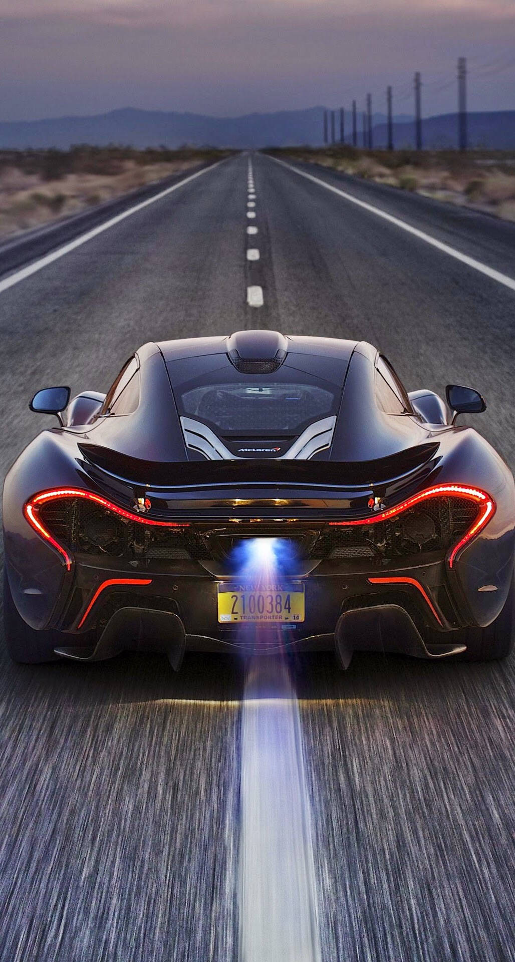 McLaren P1, Heckansicht, Straße, Bewegungsunschärfe, Hypercar, HD, Handy-Hintergrundbild