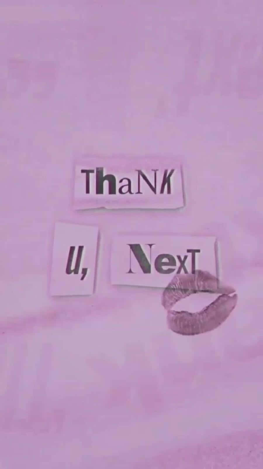 Thank U, Next, Ariana Grande, Ausgeschnittene Buchstaben, Kussmund, Lila, HD, Handy-Hintergrund