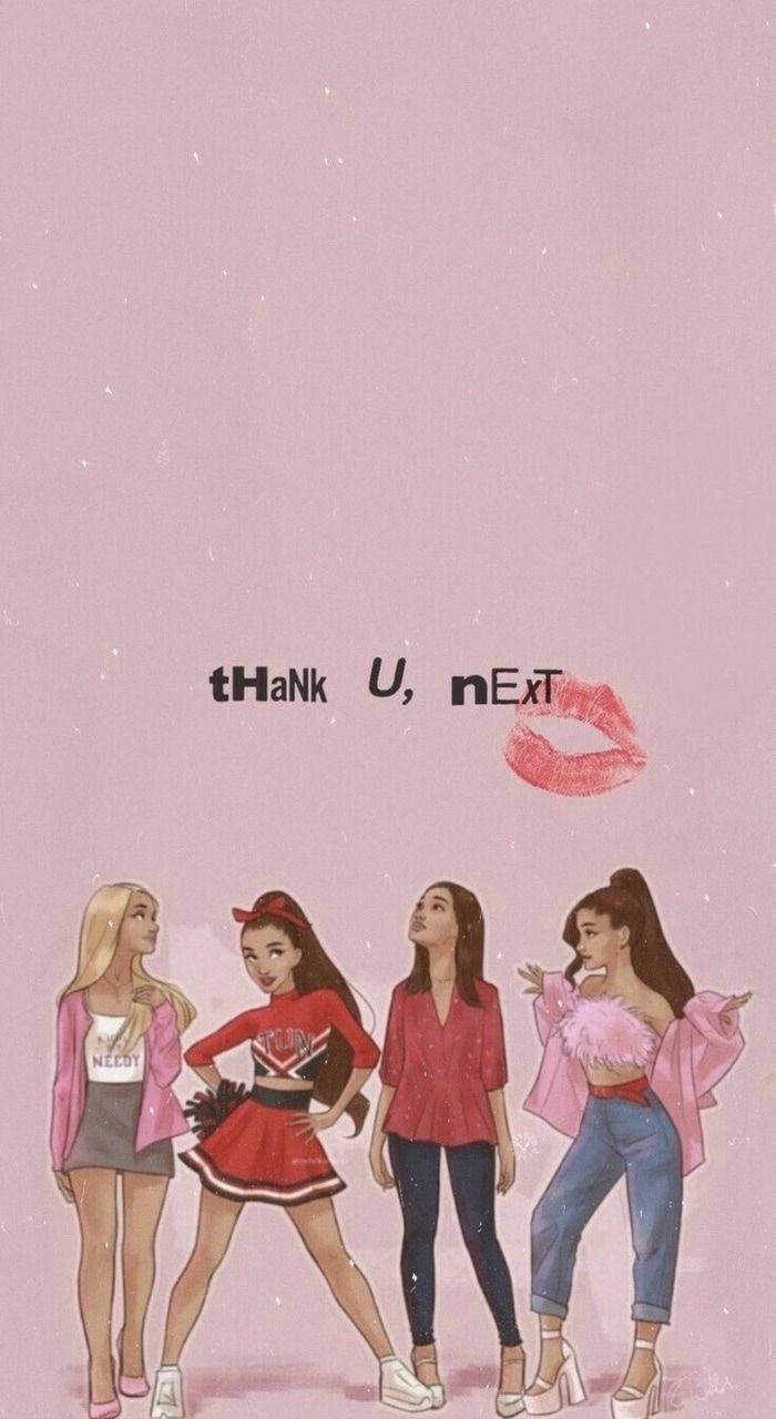 Thank U, Next, Ariana Grande, Girls Club, Illustration, Rosa, Hintergrundbild fürs Handy