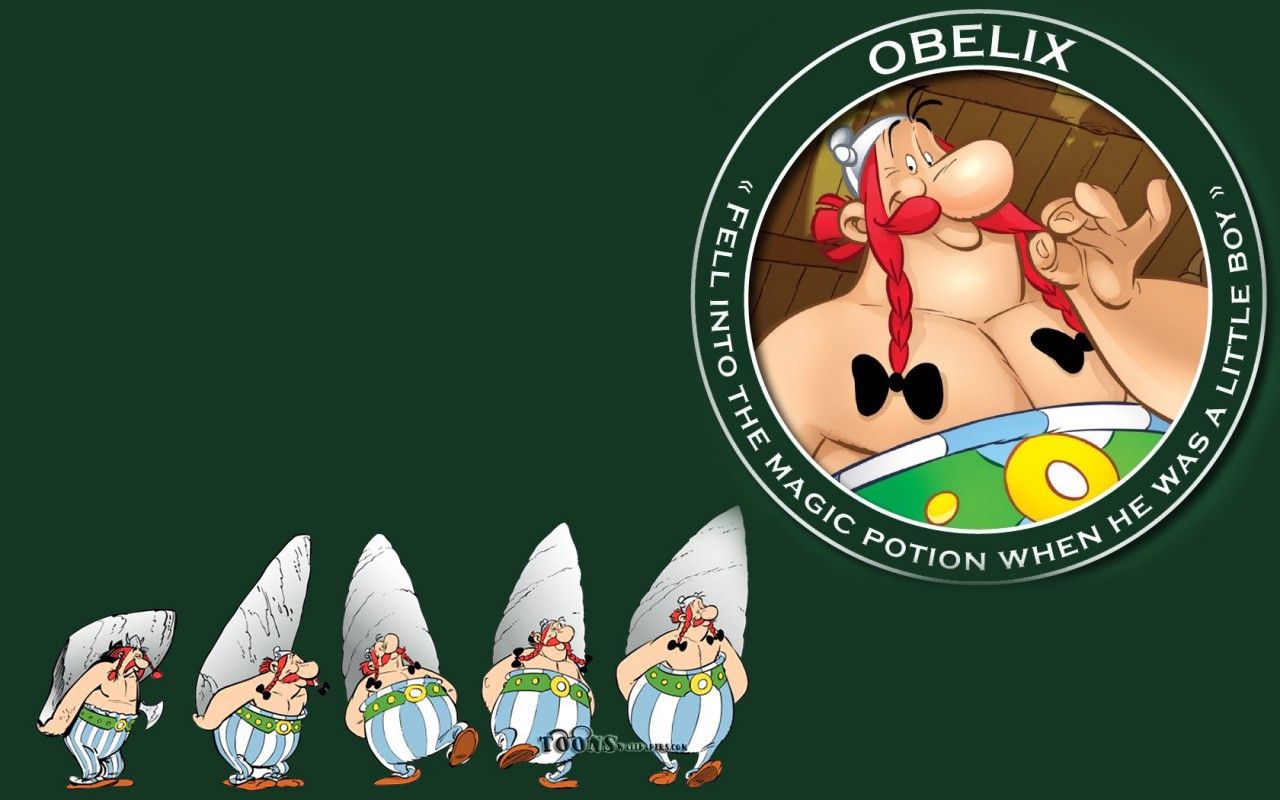 Obelix, Zaubertrank, Emblem, Dunkelgrün, Zitat, HD, Hintergrundbild für den PC
