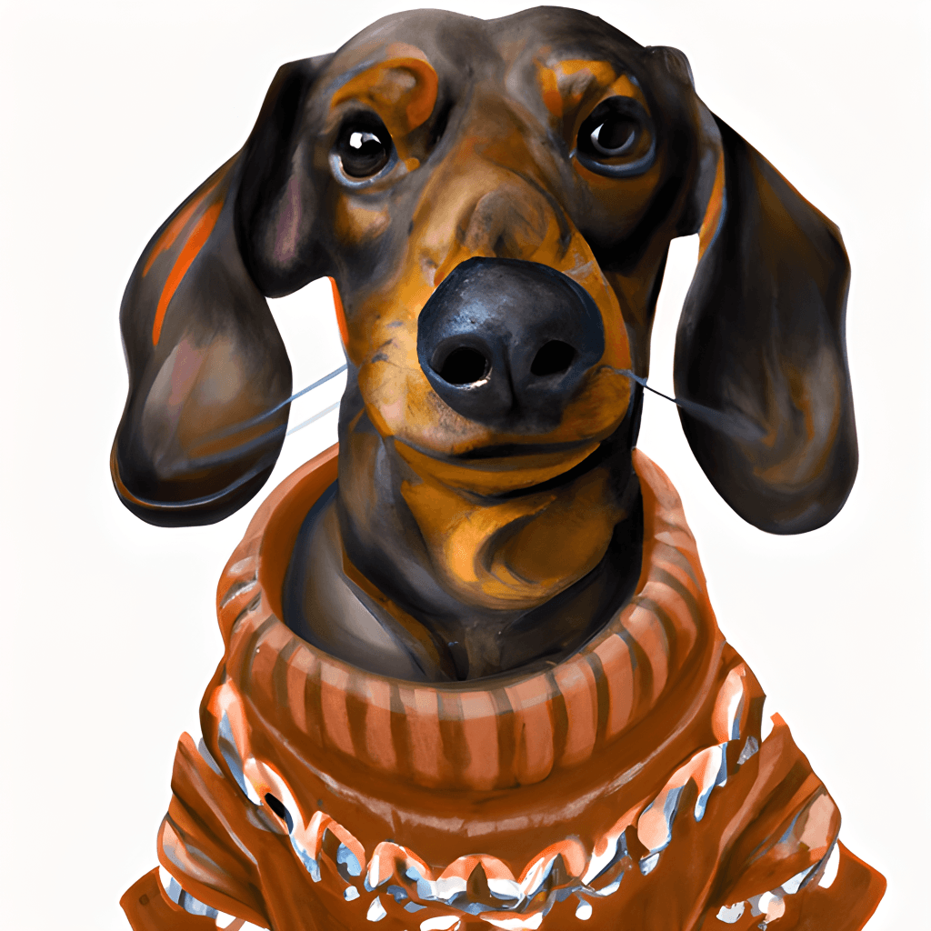 Dackel, Strickpullover, Porträt, Digital Art, Weißer Hintergrund, Wallpaper