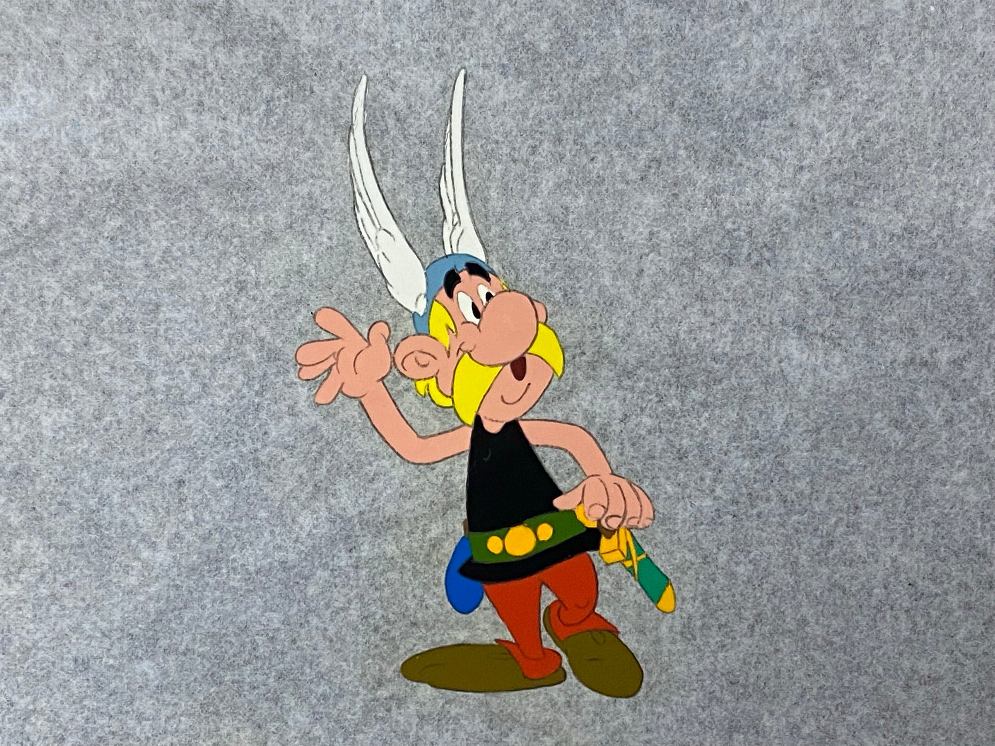 Asterix, Flügelhelm, Grauer Hintergrund, Comicfigur, Zeichnung, Full HD Wallpaper