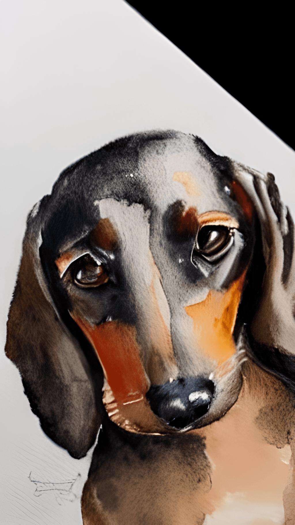 Langhaardackel, Aquarell, Porträt, Weißer Hintergrund, HD, Sperrbildschirm fürs iPhone