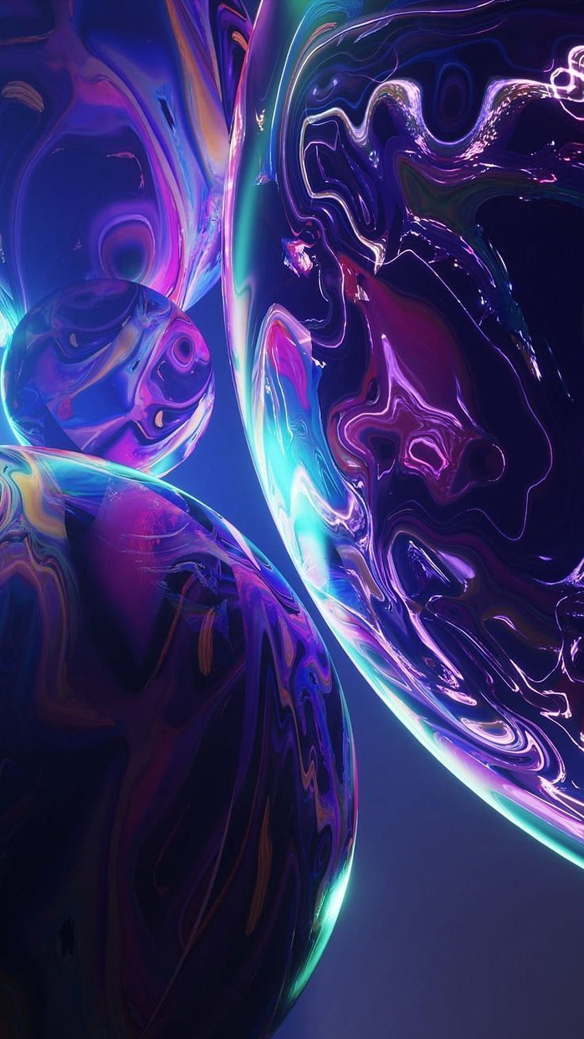 Flüssige Kunst, Neon, Lila, Blau, Abstrakt, HD, Hintergrundbild fürs Handy