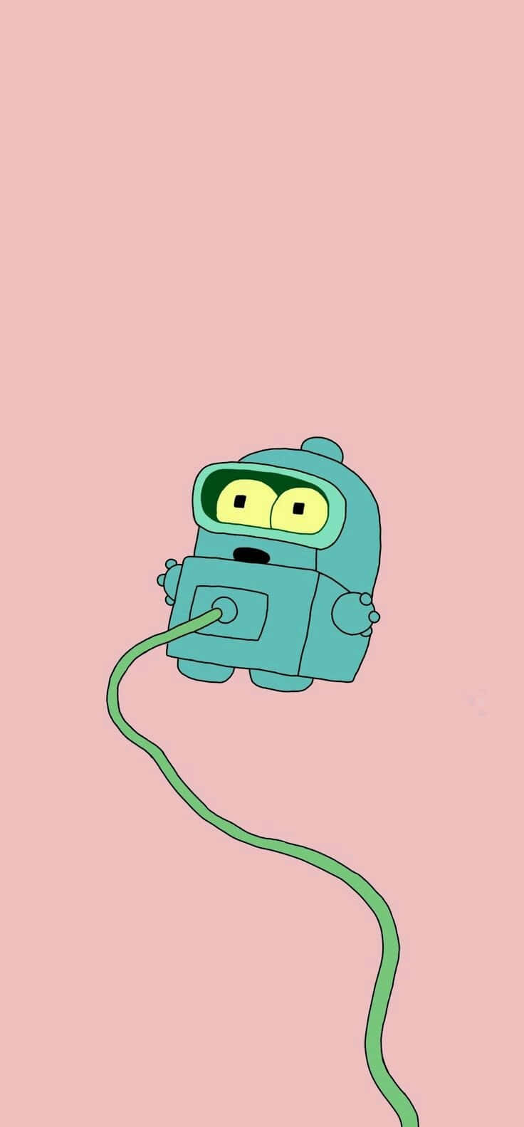 Bender, Futurama, Kabel, Rosa Hintergrund, Minimalistisch, Sperrbildschirm fürs iPhone