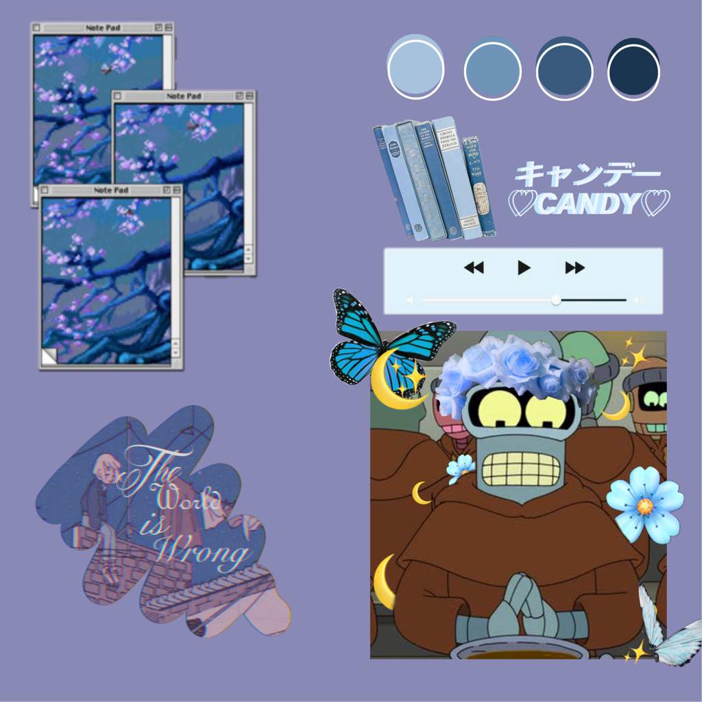 Bender, Futurama, Collage, Ästhetik, Lila, Hintergrundbild für iPad und Tablet