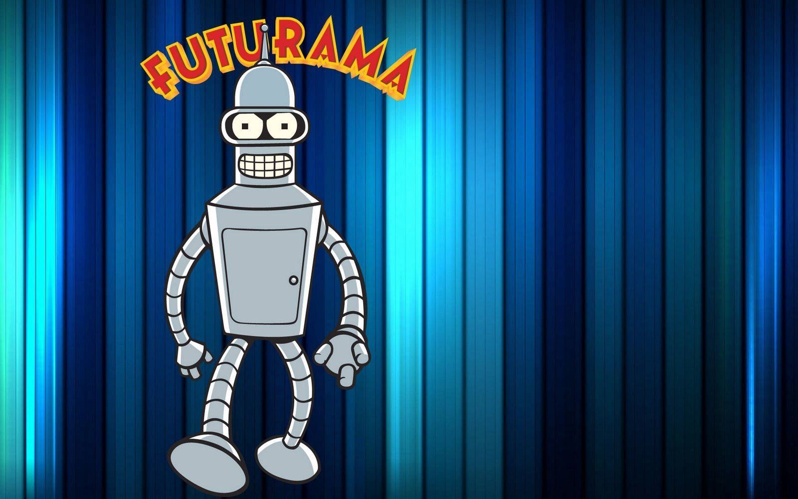 Bender, Futurama, Logo, Blaue Streifen, Zeichentrickserie, HD, MacBook-Hintergrundbild