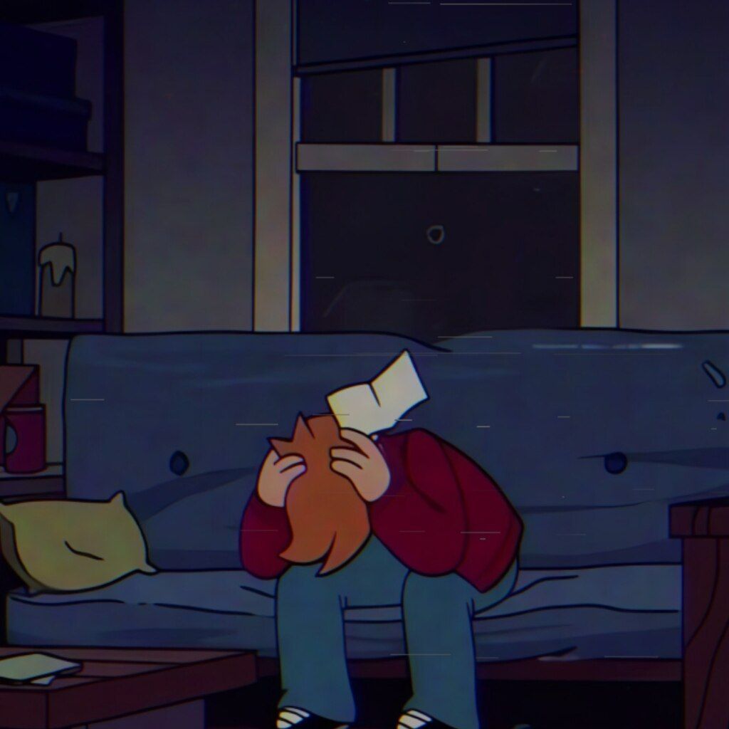Fry, Futurama, Sofa, Traurig, Dunkel, Hintergrundbild für iPad und Tablet