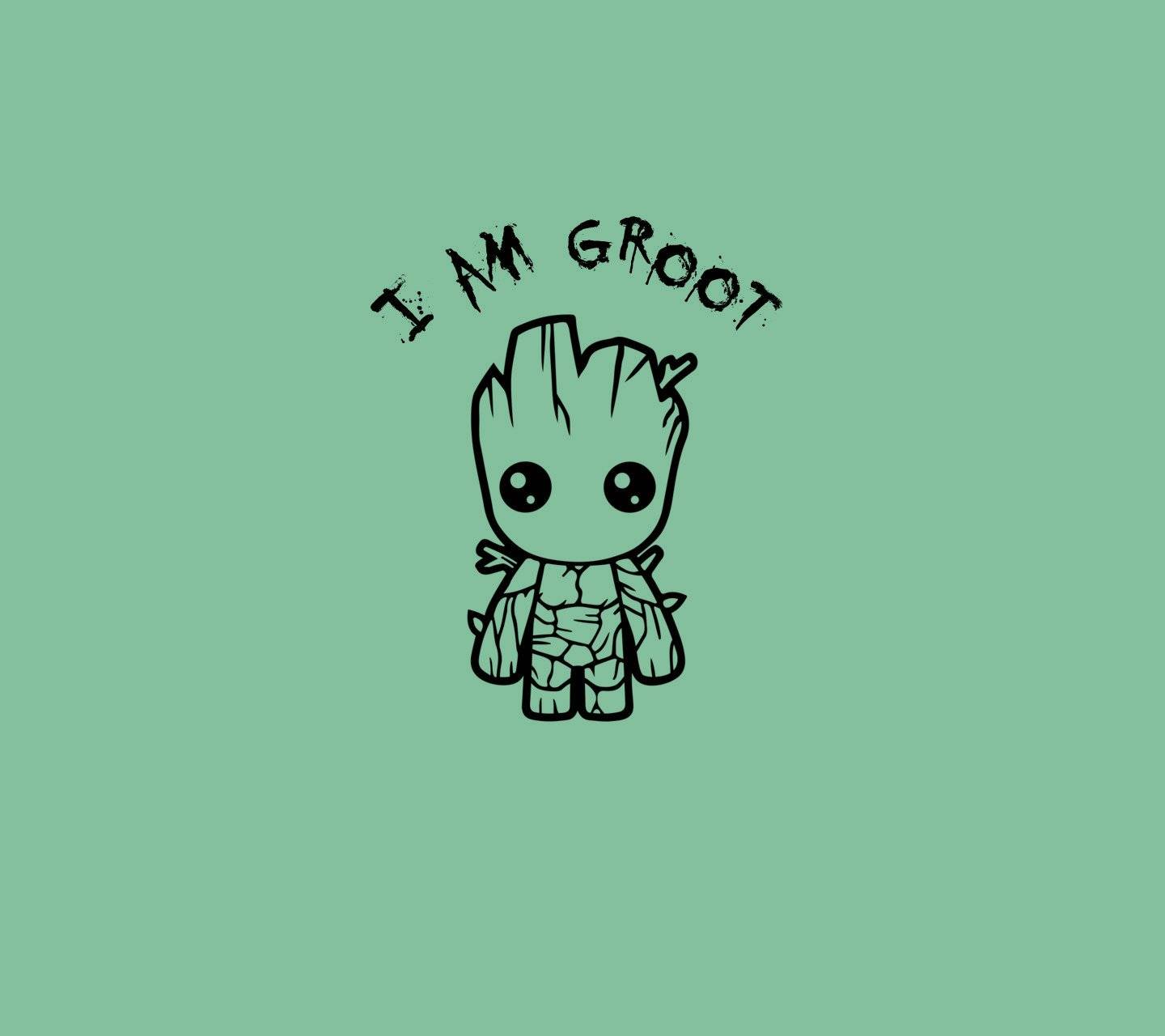 Baby Groot, I Am Groot, Strichzeichnung, Mintgrün, Minimalistisch, HD, Tablet-Hintergrund
