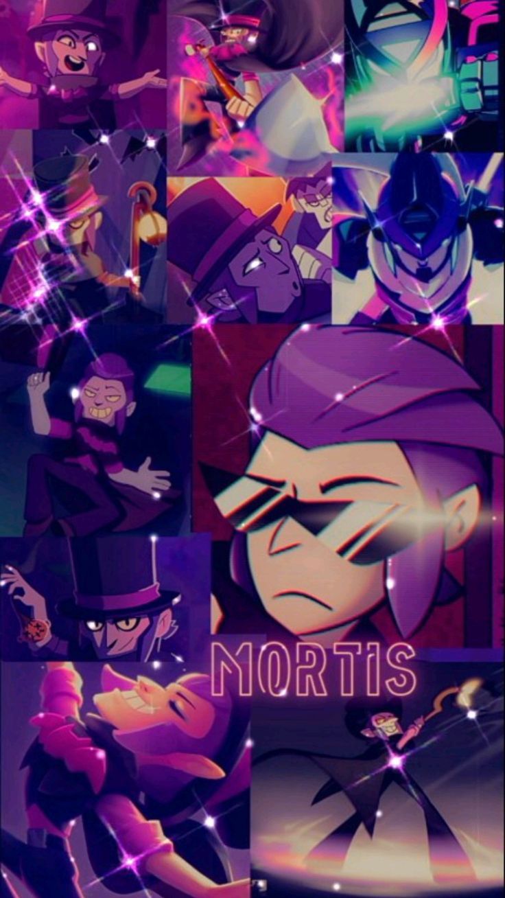 Mortis, Brawl Stars, Collage, Lila, Schriftzug, HD, Hintergrundbild fürs Handy