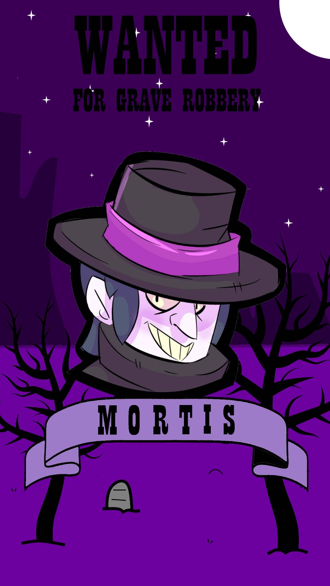 Mortis, Wanted-Poster, Zylinder, Lila, Brawl Stars, Full HD, Handy-Hintergrund im Hochformat