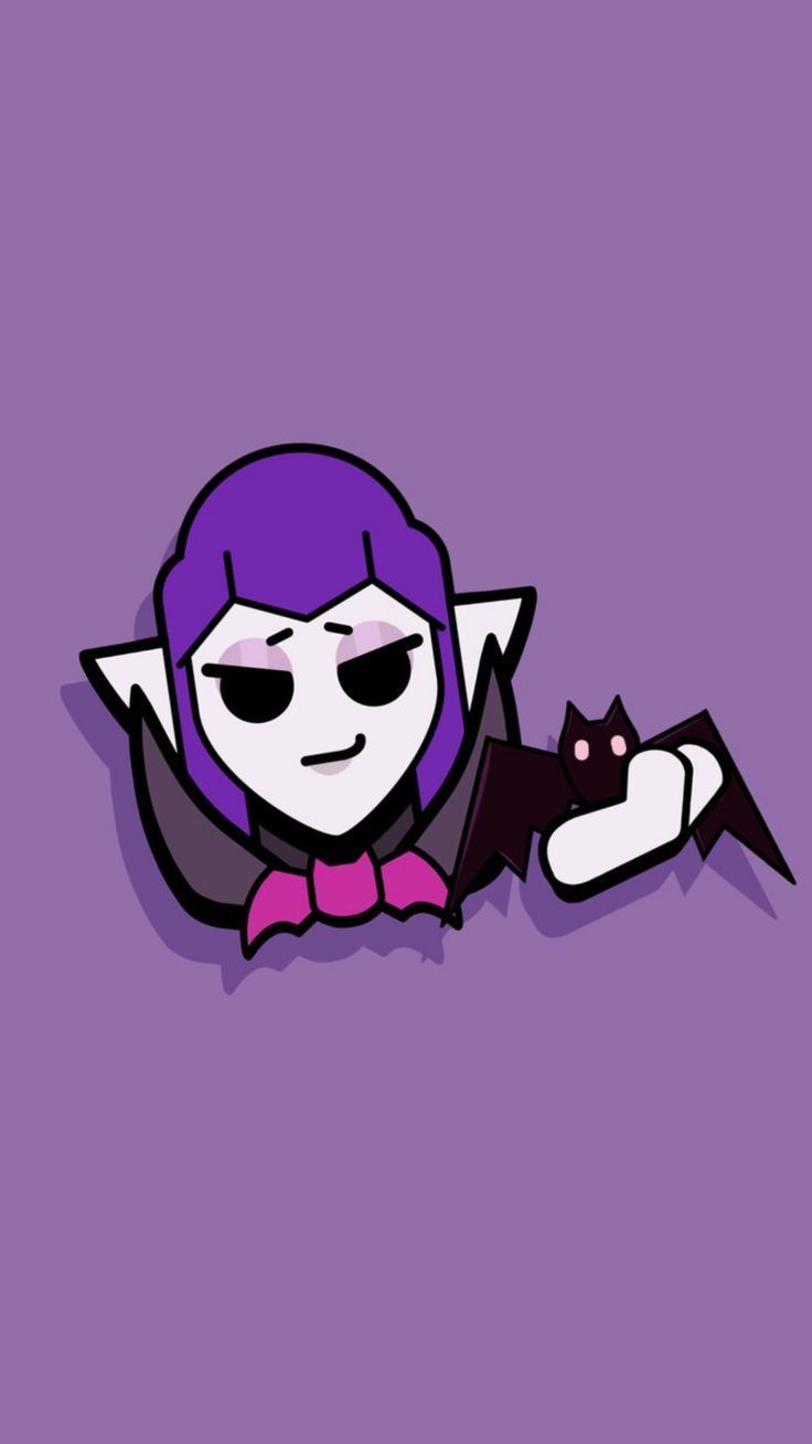 Mortis, Fledermaus, Lila, Minimalistisch, Cartoon, Hochformat, Hintergrundbild fürs Smartphone
