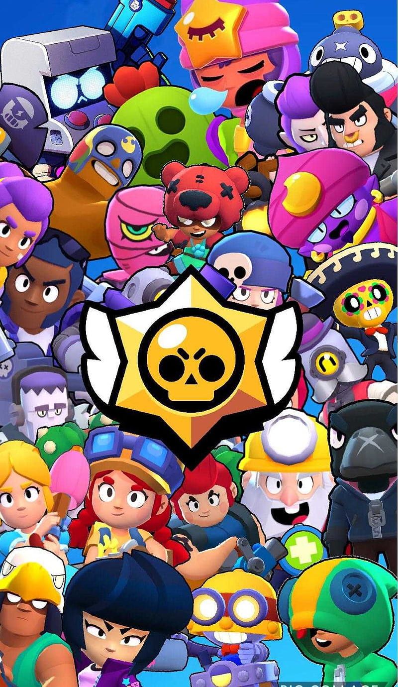 Brawl Stars, Brawler, Logo, Gruppe, Bunt, Hintergrundbild für iPhone und Android