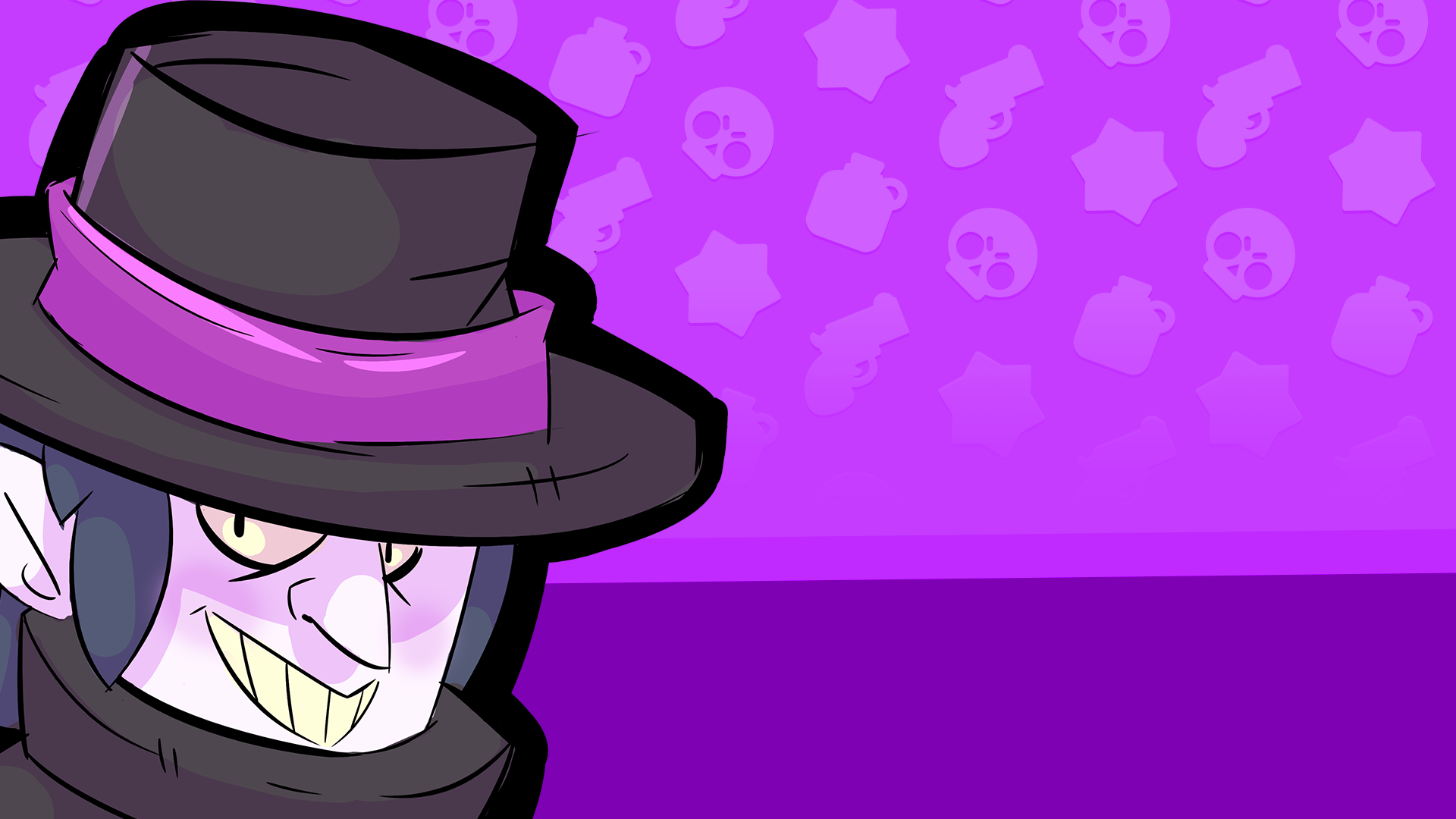 Mortis, Zylinder, Grinsen, Lila, Close-up, 16:9, Full-HD-Hintergrundbild für den Desktop