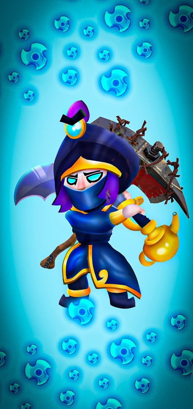 Mortis, Kapuze, Skin, Totenköpfe, Türkis, Muster, Hintergrundbild für iPhone und Android