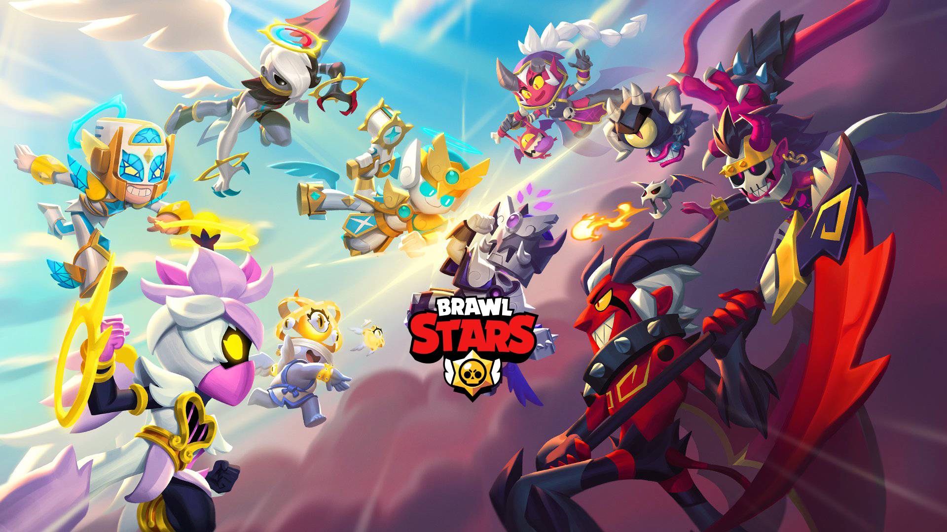 Brawl Stars, Logo, Brawler, Kampf, Action, Drache, 16:9, Full-HD-Hintergrundbild für den Desktop