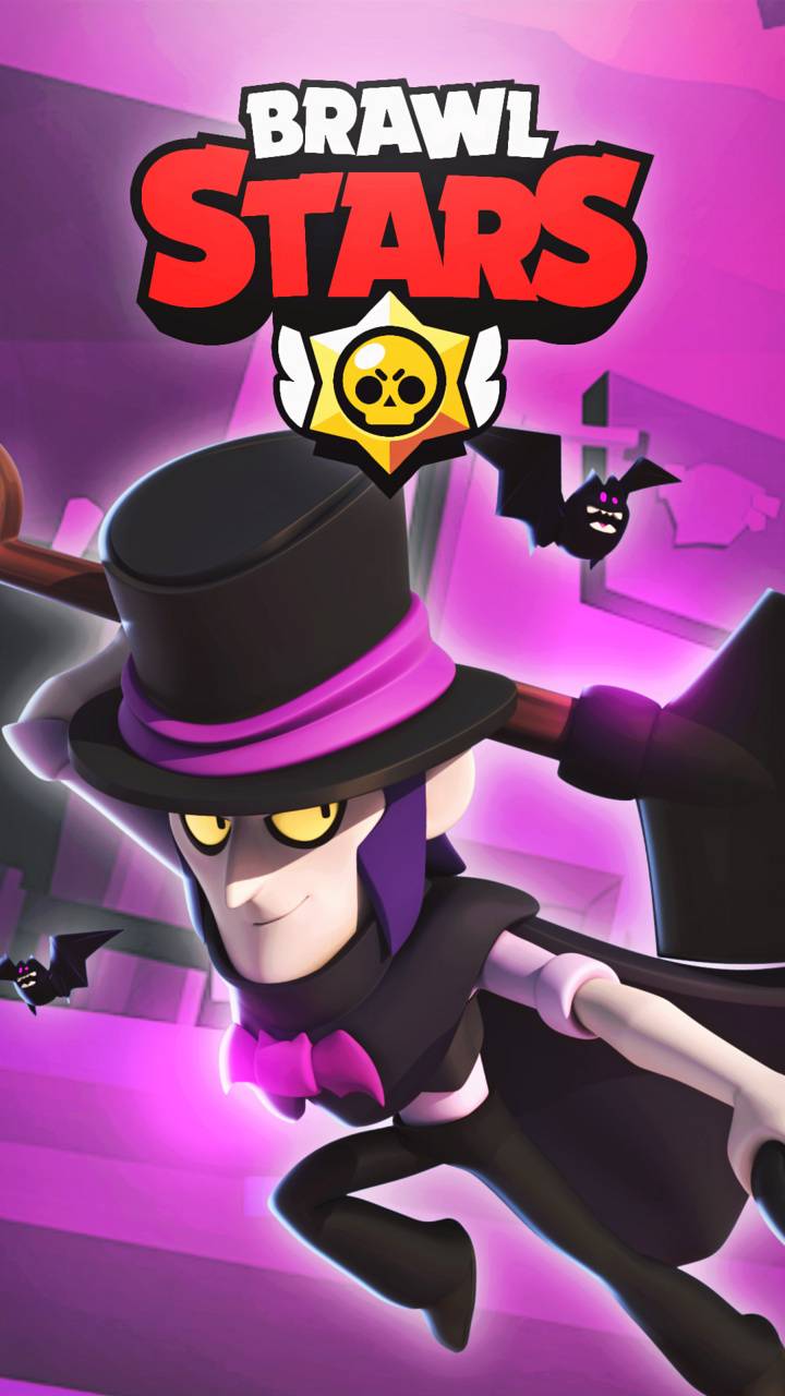 Mortis, Brawl Stars, Logo, Zylinder, Pink, Hochformat, Hintergrundbild fürs Smartphone