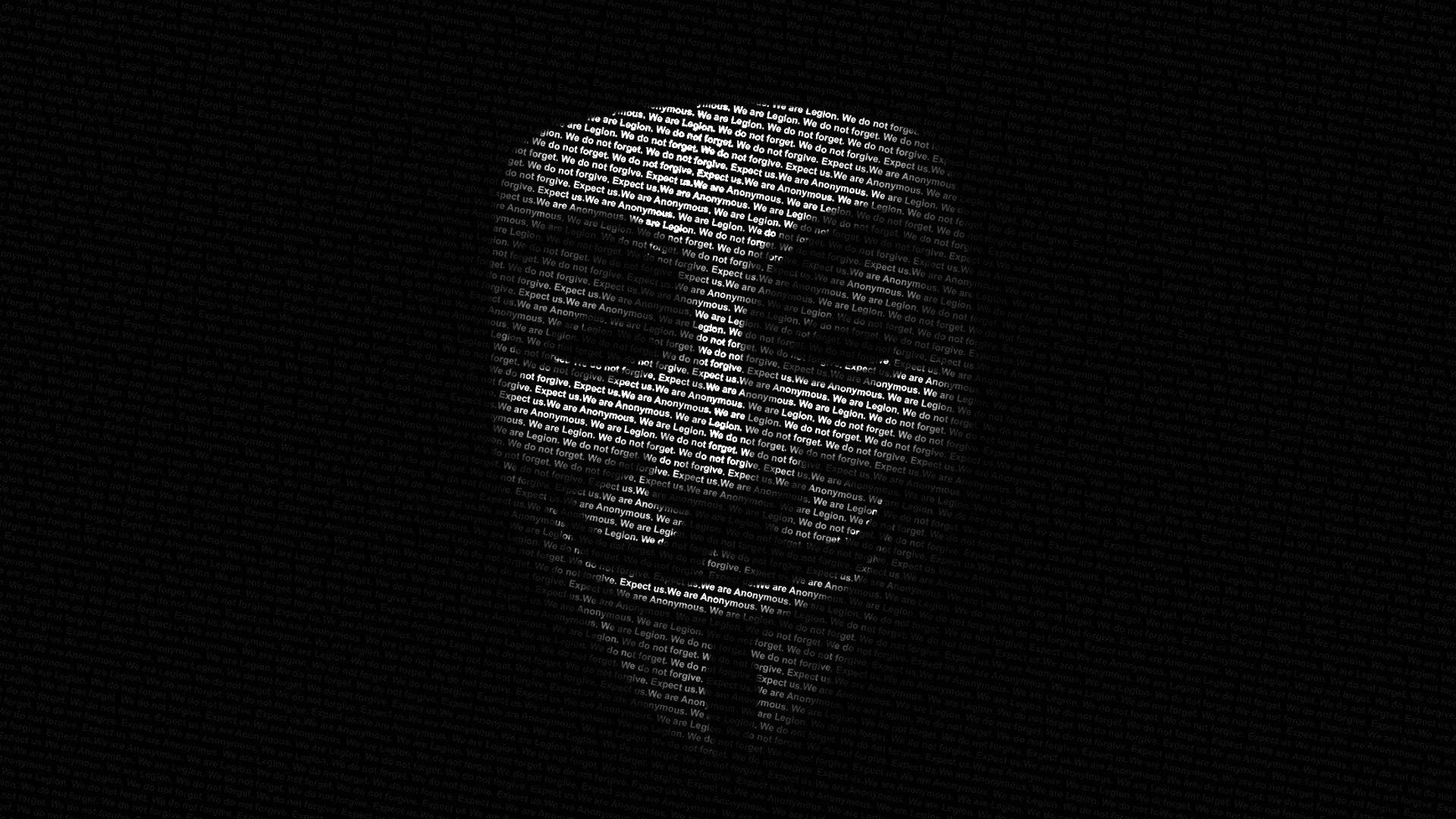 Guy-Fawkes-Maske, Anonymous, Typografie, Schwarz-Weiß, Dunkel, Full HD, PC-Hintergrundbild